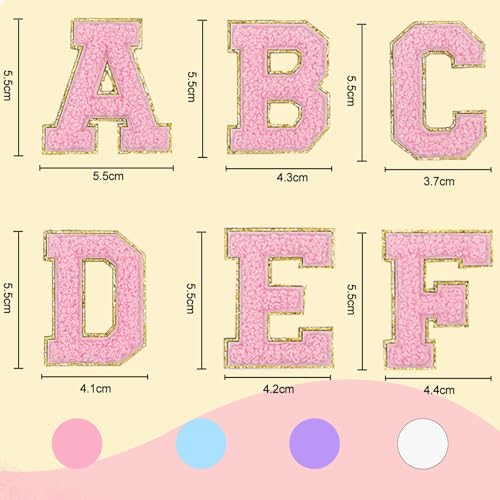 Chenille Letter Patches 136Pcs Self Adhesive Stickers for Clothes Backpacks - color: 136 Pcs Letter Patches