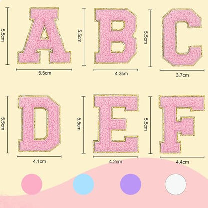 Chenille Letter Patches 136Pcs Self Adhesive Stickers for Clothes Backpacks - color: 136 Pcs Letter Patches