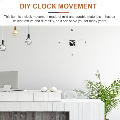 Clock Movement Quartz Clock Mechanism Kit, Silent Quartz with Long Spade Hands Wall Movement Non-Ticking Repair Parts Replacement Kit Motor for Custom Repair