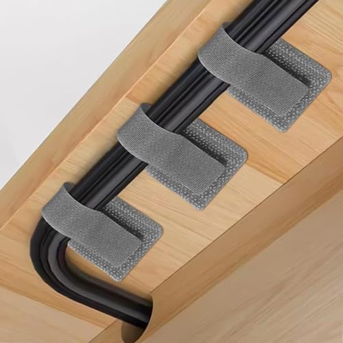 Reusable Cable Ties 50 Pack Heavy-Duty Self-Adhesive Hook & Loop Tape, Multi-Purpose Cord Organizer for Home, Office & Data Centers – Black Cable Management Solution (Grey) - color: Grey