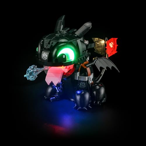GEAMENT LED Light Kit Compatible with LEGO How to Train Your Dragon: Toothless Building Blocks Model - Lighting Set for Icons 10375 (Model Set Not Included)