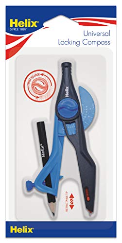 Helix Large Plastic Locking Compass with Safety Point, Assorted Colors (37279) - style: Locking Compass with Safety Point