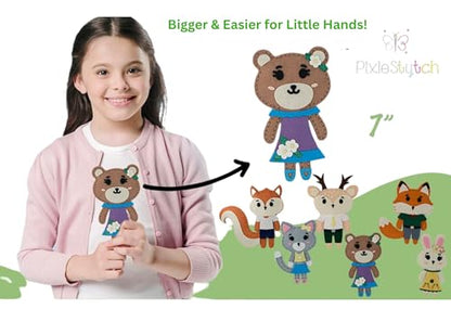 Sewing Kit for Kids - Sew & Create 6 Adorable Woodland Projects - Fun DIY Craft Set for Ages 6 and up - Educational & Creative Sewing Kit for Girls & Boys - Gift for Young Crafters
