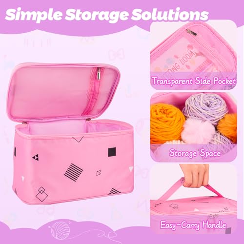 PREBOX Knitting Loom Kit for Kids and Beginners, Hat and Scarf, Pink - color: Pink Knitting Kit
