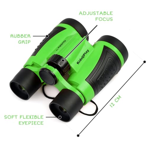 Adventure Kidz Outdoor Exploration Kit, Children’s Binoculars with Case, Flashlight, Compass, Whistle, Magnifying Glass, Backpack. Great Kids Gift Set for Camping, Hiking, STEM and Pretend Play - color: Lime