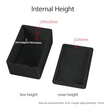 LeMotech Project Box 10 Pieces ABS Plastic Electrical Project Case Small Junction Box for Electronics Black 2.74 x 1.77 x 1.15 inch (70 x 45 x 29 mm) - size: 2.74" x 1.77" x 1.15"(10pc)