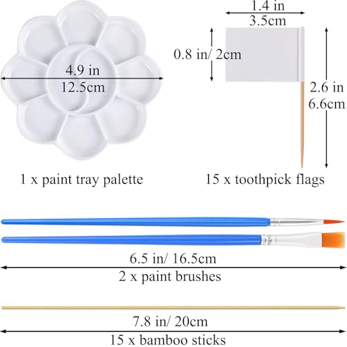 47PCS Solar System Model Foam Ball Kit Includes 10 Sizes Polystyrene Spheres Balls, Bamboo Sticks, Blank Toothpick Flags, Brushes, Paint Tray Palette for School Science Projects - size: 47 pieces