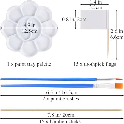 47PCS Solar System Model Foam Ball Kit Includes 10 Sizes Polystyrene Spheres Balls, Bamboo Sticks, Blank Toothpick Flags, Brushes, Paint Tray Palette for School Science Projects - size: 47 pieces