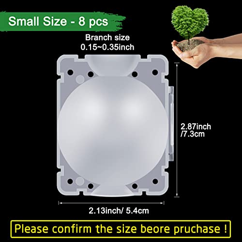 Supking 8 Pcs Air Layering Pods Plant Rooting Grow Propagation Ball Small Transparent Assisted Cutting Rooting Grafting Device Root Box for Plants - size: Small