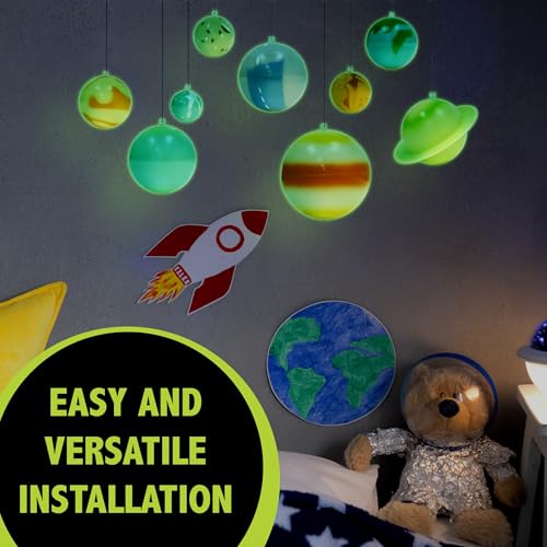 Great Explorations 3D Glow Solar System Ceiling Kit, STEM, Ages 5+