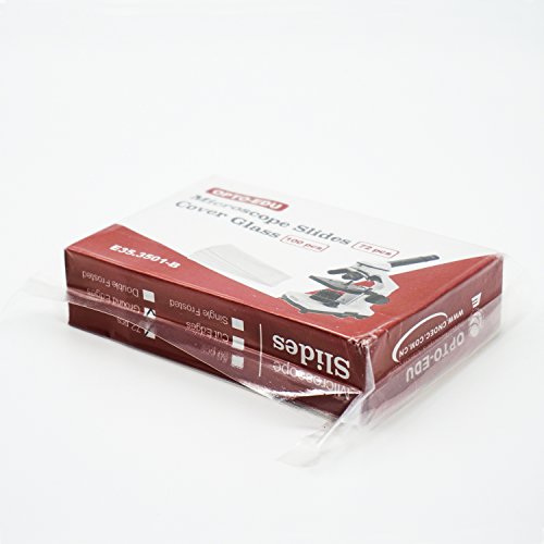 E35.3501 Blank Microscope Slides & 100-Pieces Square Cover Glass, Glass