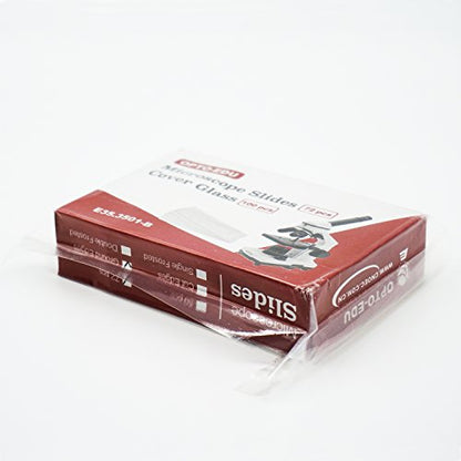 E35.3501 Blank Microscope Slides & 100-Pieces Square Cover Glass, Glass
