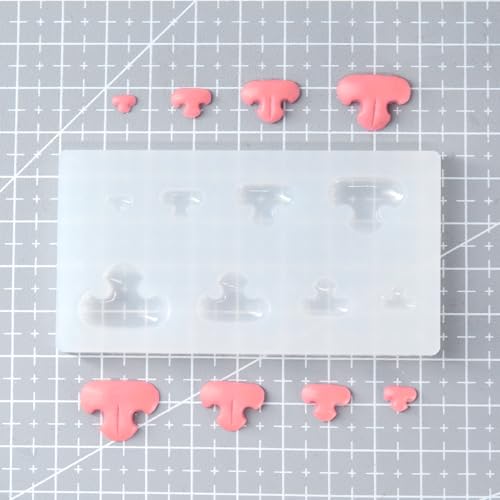 Nuvretk 8 Cute Silicone Molds for Needle Felting - Cat Nose Shapes for Stuffed Animals, DIY Crafts, and Accessories (T-Shaped) - size: CAT-T-shaped