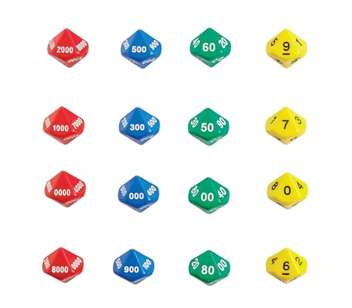 edxeducation Jumbo Place Value Dice, Classroom Set of 24, Multicolored