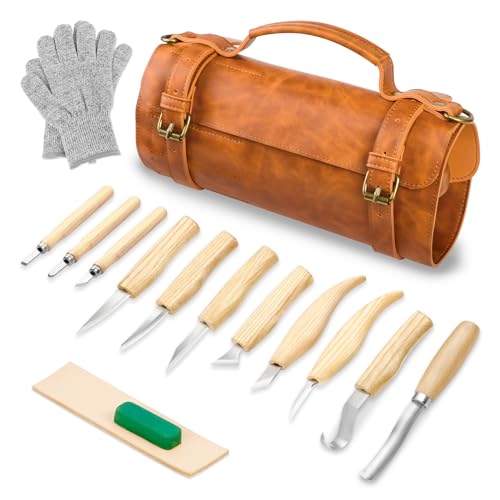 Wood Carving Kit Deluxe-Whittling Knife, Wood Carving Knife Set - color: white