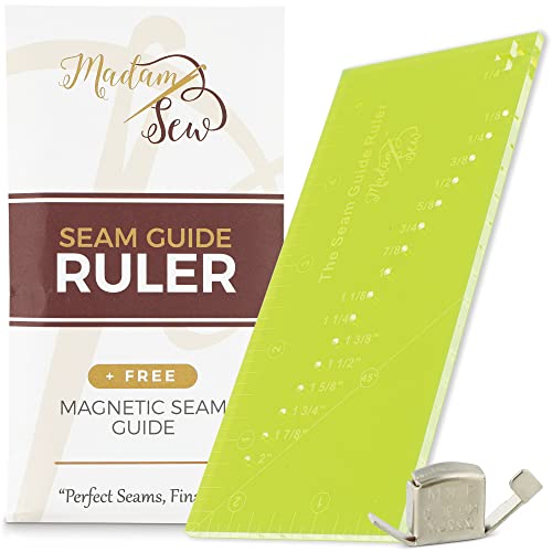 Madam Sew Heat Erasable Fabric Marking Pens, Seam Allowance Ruler and Magnetic Seam Guide, Hot Hem Ruler