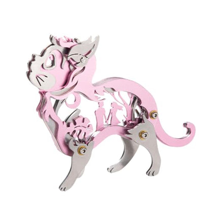 Dream Cat 3D Metal Puzzle, Pink, 37 Pieces - color: Dream Cat Pink