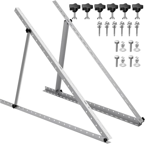 Upgraded 47in Adjustable Solar Panel Tilt Mount Brackets, Foldable Tilt Legs, Support 100 200 300 400 500 Watt Solar Panels 4-8Pcs, Solar Panel Stand for Roof, Off-Grid, RV and Boat - size: 47 IN 1 Set