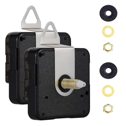 EMOON 2-Pack Quartz Clock Movement Replacement, Battery Operated Silent Clock Mechanism Kit for DIY Wall Clock Repair & Custom Clocks,Total Shaft Length 20 mm & 23 mm - size: Total Shaft Length 20MM+23MM