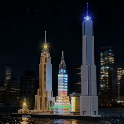 LED Lighting Compatible with LEGO Architecture New York City Skyline 21028，Light Kit Compatible with LEGO 21028, NOT Included The Model Set - JUST Lights