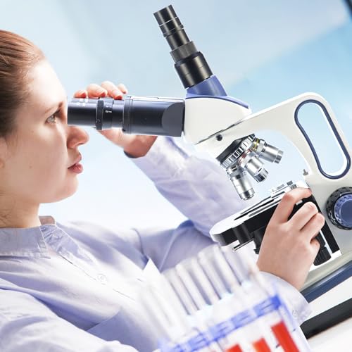 Swift Compound Trinocular Microscope SW350T,40X-2500X Magnification,Siedentopf Head,Two-Layer Mechanical Stage,with Swiftcam 5 Megapixel Camera and Software Windows/Mac/Linux and USB 3.0 Cable - size: SW350T+swiftcam5.0 MP（3.0 USB）