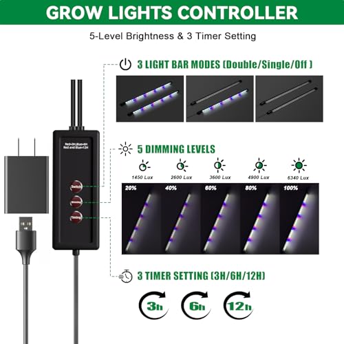 Seed Starter Tray with Grow Light,60-Cell Seedling Starter Kit with 4.07'' Humidity Dome,Plant Germination Trays for Indoor Seeds Starting,Magnetic Hygrometer & Locking Fasteners - color: 1 Pack 60cell Green