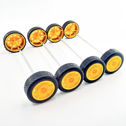 20PCS Toy Car Small Wheels Model Car Rubber Tire Wheels with 10PCS Shaft Round Rod Axles for RC Car Truck Robot DIY Model Toy Building Accessories (2x9x27mm) - style: 2x9x27mm