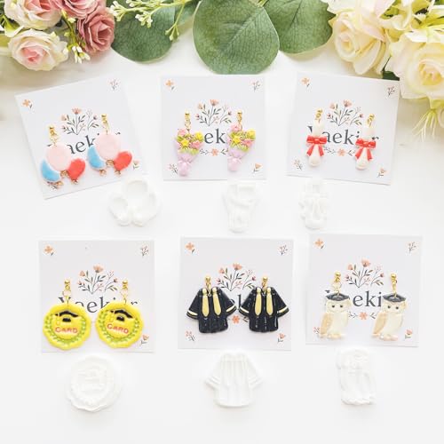 Graduation Polymer Clay Cutters & Stamps Set - 19pcs 0-9 Numbers, GARD/2026 Seals, Owl, Cap, Gown, Balloon for DIY Earring Jewelry, Soft Clay Crafts & Class Party Supplies - color: 2M color