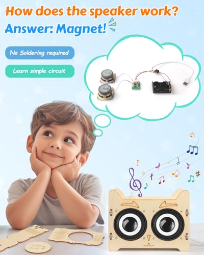 Poraxy Science Kits for Kids Age 8-12, STEM Toys for 8-13, Build Your Own Bluetooth Speaker Radio, Engineering Electronics DIY Set, Birthday Gifts for 9 10 11 14 15 16 Year Old Teen Boys Girls