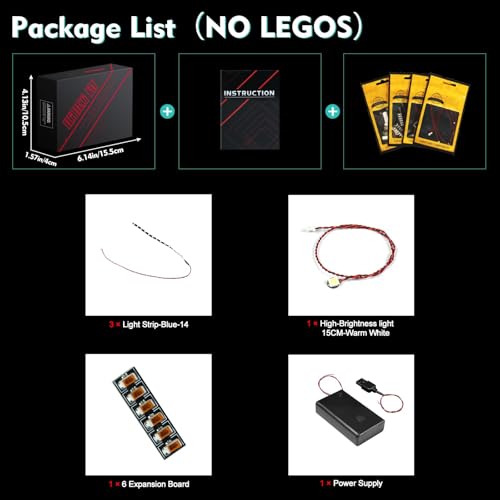 VONADO LED Light Kit Compatible with LEGO The Mandalorian Helmet 75328 (Lights Only, No Models) Creative Lighting Set Accessories Compatible with LEGO 75328 Building Set - style: Light Compatible with Lego Mandalorian Helmet 75328
