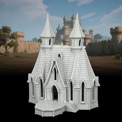 AUSPDICE Modular High-Gothic Stone Manor for TTRPG 25mm Unpainted Terrain - color: Af1104 G City Building 1