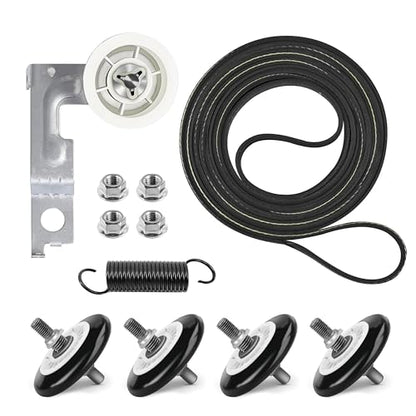 Upgraded Dryer Repair Kit Compatible with LG Kenmore Dryers Includes 4581EL2002C Dryer Drum Roller 4400EL2001A Dryer Belt 4561EL3002A Idler Pulley & Spring Replace 4400EL2001F 4581EL3001E 4581EL2002A