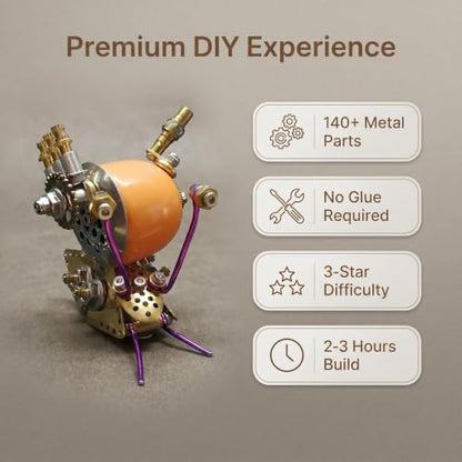 Steampunk Snail 3D Metal Puzzle Mechanical Kits 140+ Pcs DIY Assembly Model 3-Star Difficulty STEM Premium Desktop Decor Christmas & Birthday Gift for Teens Men Adults (Snail-O) - style: Snail-O