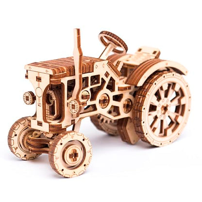 WOODEN.CITY Tractor 3D Puzzles for Adults – Mechanical Farm Tractor Model for Adults & Teens, 148-Piece DIY Kit with Moving Wheels, Made in EU