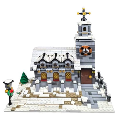 Winter Chapel - Blocks Set,1074 PCS Snow Village Church for Adults