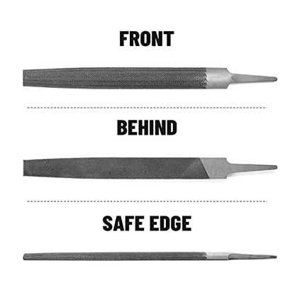 6-inch Half Round Medium Cut File, Double Cut Teeth, High Carbon Steel, Single Hand File Without Handle, Suitable for Shaping Metal, Wood, etc. - color: Half Round File, size: 6 Inch