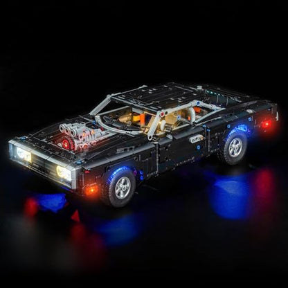 LocoLee Light kit Compatible with Lego Fast and Furious Dodge Charger R/T Car 42231- NOT Actual Model Only Lights, LED Lighting Accessories for LEGO Technic Display Collectors (Standard Version)