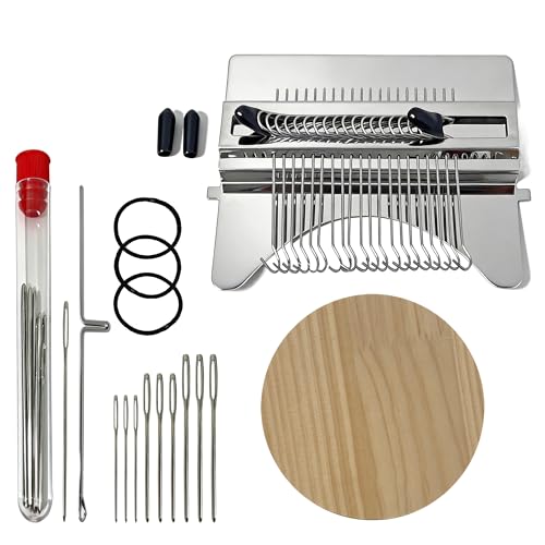 Posyra Darning Loom Kit, Small Knit Patch Maker Tool for DIY Visible Mending of Jeans, Socks & Sweaters, Needle Weaving Sewing Craft Set for Beginners Adults(21 Hooks) - size: 21 Hooks