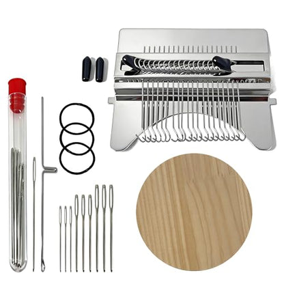 Posyra Darning Loom Kit, Small Knit Patch Maker Tool for DIY Visible Mending of Jeans, Socks & Sweaters, Needle Weaving Sewing Craft Set for Beginners Adults(21 Hooks) - size: 21 Hooks