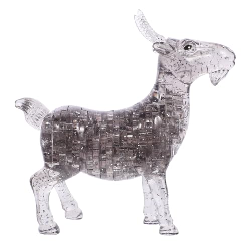 3D Crystal Goat Jigsaw Puzzle: Brain Teaser Toy for Kids 12 and Up - Self-Assembled Animal Decoration in Grey