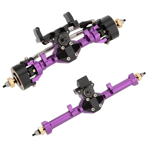 MEUS Racing Isokinetic 3-Section CVD Front and Rear Axles Maximum Steering Angle 52° Wider +5MM for Axial SCX24 Deadbolt C10 JLU Gladiator Bronco 1/24 RC Crawler Upgrade Parts (Anodized Purple) - color: Purple