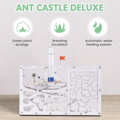 Ant Farming Castle,Habitat Science Learning Kit,Farms for Live Ants,Study of Ecosystem,Behavior of Ant Colony, Explore The World at Home School (Live Ants NOT Included) (White)