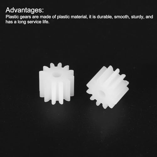 MECCANIXITY 50 Pcs Plastic Gears 12 Teeth Plastic Motor Gear Model 122A Reduction Gear for RC Car Model DIY Robot (White, Module 0.5) - style: 12 Teeth