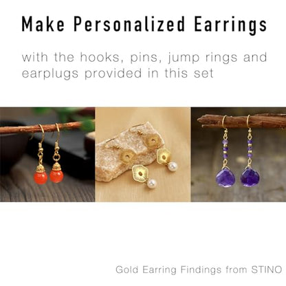 800PCs Fish Hooks & Pins, Earring Making Kit (Fish Hook Gold) - color: Fish Hook Gold (800pcs)