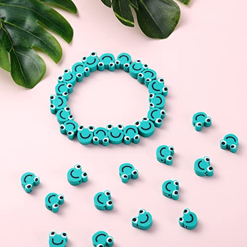 100pcs Frog Polymer Clay Spacer Beads for Women Jewelry Making DIY Bracelet Necklace Hair Clip Accessories (Frog) - color: Frog