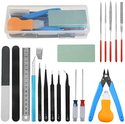 24Pcs Gundam Model Tools Kit Hobby Building Tools Modeler Basic Tools Craft Set for Car Model Building Repairing and Fixing - size: 24P