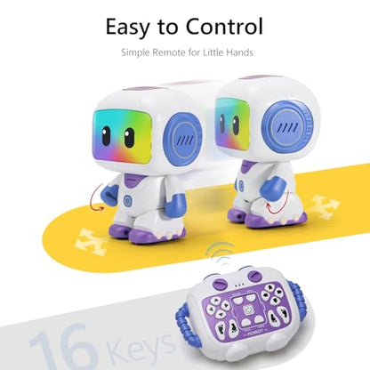 GILOBABY Programmable RC Robot Toy for Kids, Rechargeable STEM Astronaut - color: Purple