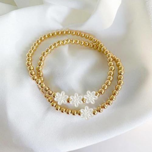 1740 Pcs Pearl Bracelet Making Kit Gold Beads for Bracelets for Adult - color: 13-White & Off-White