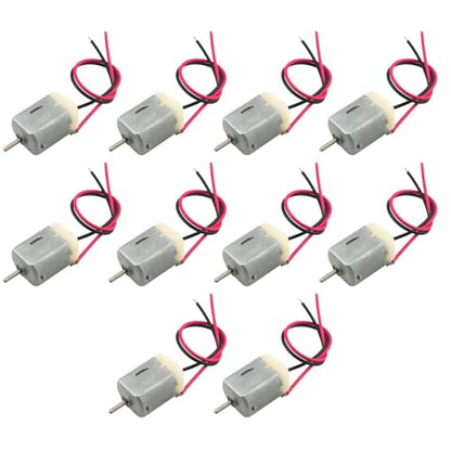 10PCS Miniature DC Motors 130 Motor Mini DC 3V Motor with 10cm Copper Wire Suitable for Small Automated Power Devices Such as Toothbrushes Electric Shavers Juicers - size: Normal Wire 130Motor