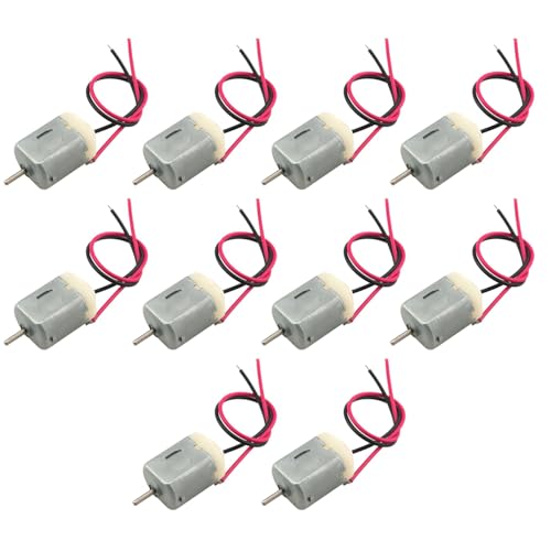 10PCS Miniature DC Motors 130 Motor Mini DC 3V Motor with 10cm Copper Wire Suitable for Small Automated Power Devices Such as Toothbrushes Electric Shavers Juicers - size: Normal Wire 130Motor